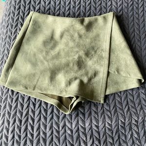 Suede Green Skort